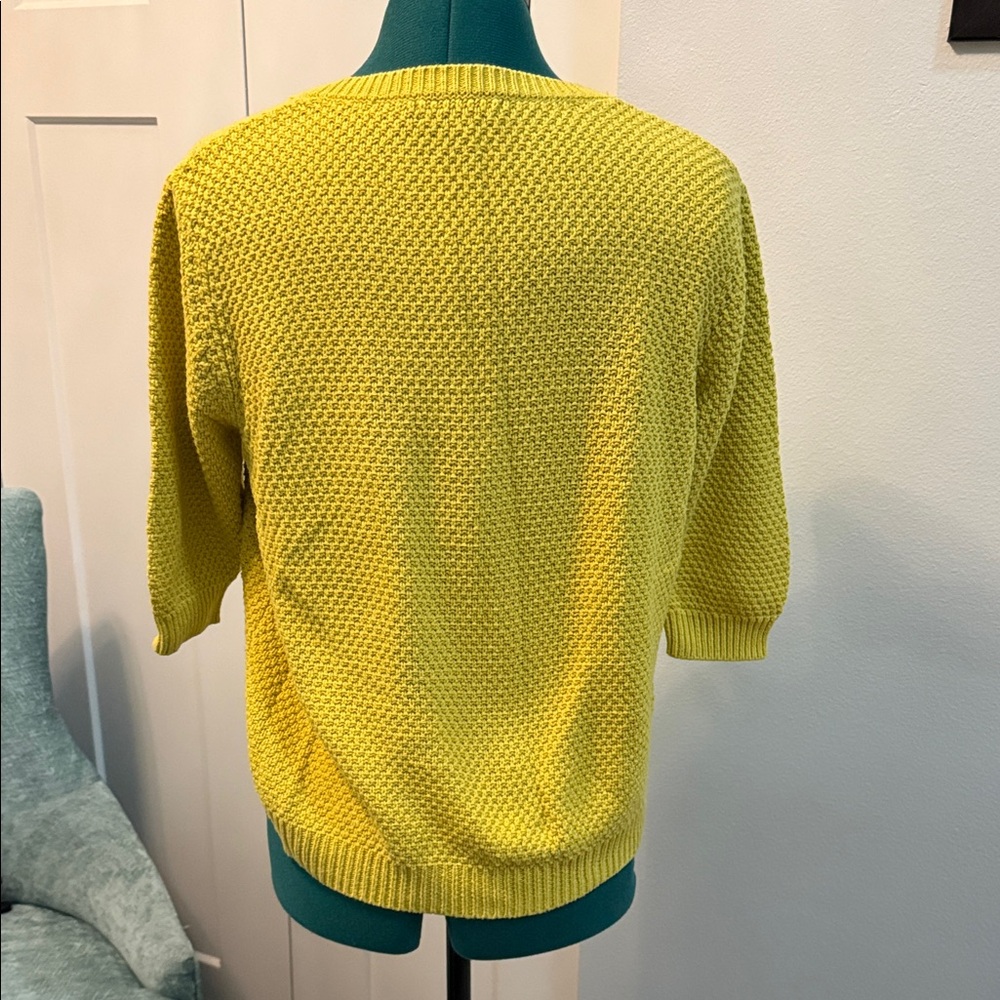 Boden Greenish Yellow Button-Up Women's Cardigan - Picture 4 of 4